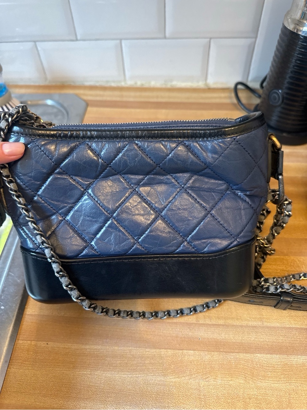 Chanel Gabrielle Small Hobo Bag – Blue/Black Aged Calfskin Mixed Metal Hardware